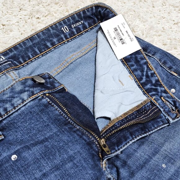 a.n.a. Denim Jeans with Pearls & Rhinestones. Mid-Rise Skinny, Size 10. NWT. - Picture 11 of 16